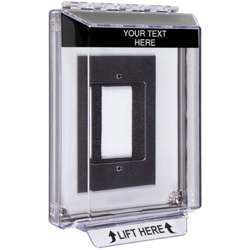 Safety Technology STI-14330C-K | Universal Stopper Low Profile Cover with Enclosure Flush Back Box, Horn, Relay, Custom Label