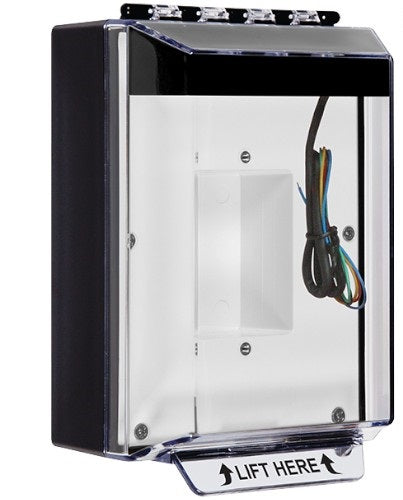 Safety Technology STI-14430N-K | Universal Stopper Low Profile Cover with Horn, Relay, Enclosed Back Box, Sealed Mount Plate