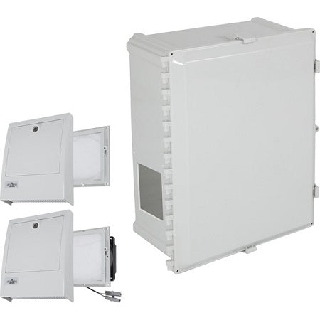 Safety Technology EP161409-O3 | Polycarbonate Enclosure With Nema 3R Filter Fan With Filter Vent 16 X 14 X 9 Opaque