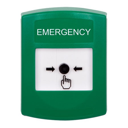 Safety Technology GLR101EM-EN | Green Indoor Only No Cover Key-To-Reset Push Button With Emergency Label English