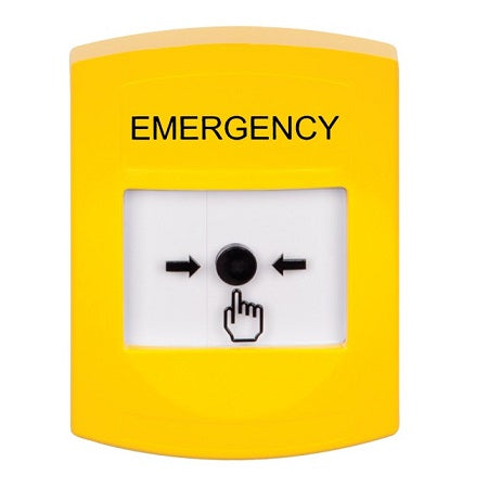 Safety Technology GLR201EM-EN | Yellow Indoor Only No Cover Key-To-Reset Push Button With Emergency Label English