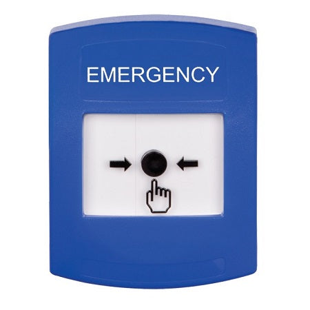 Safety Technology GLR401EM-EN | Blue Indoor Only No Cover Key-To-Reset Push Button With Emergency Label English