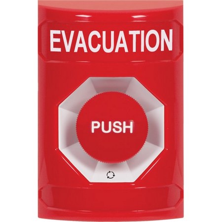 Safety Technology SS2001EV-EN | Red No Cover Turn-To-Reset Stopper Station With Evacuation Label English