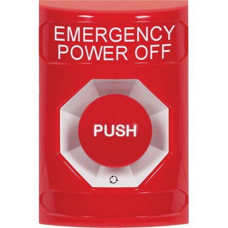 Safety Technology SS2001PO-EN | Red No Cover Turn-To-Reset Stopper Station With Emergency Power Off Label English