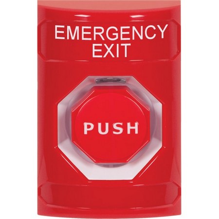 Safety Technology SS2005EX-EN | Red No Cover Momentary (Illuminated) Stopper Station With Emergency Exit Label English