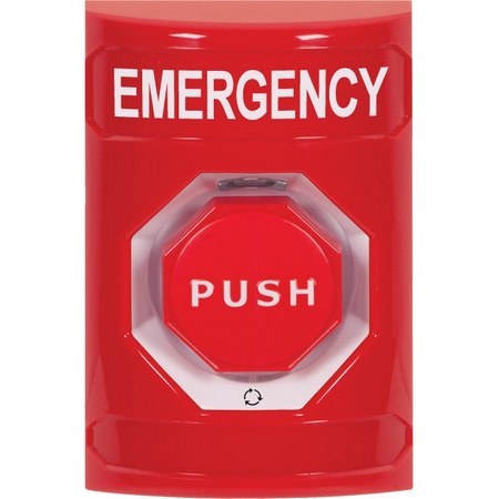 Safety Technology SS2009EM-EN | Red No Cover Turn-To-Reset (Illuminated) Stopper Station With Emergency Label English