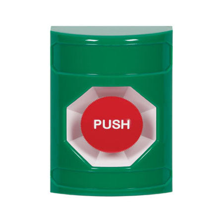 Safety Technology SS2104NT-EN | Green No Cover Momentary Stopper Station With No Text Label English