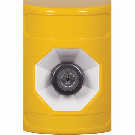 Safety Technology SS2203NT-EN | Yellow No Cover Key-To-Activate Stopper Station With No Text Label English