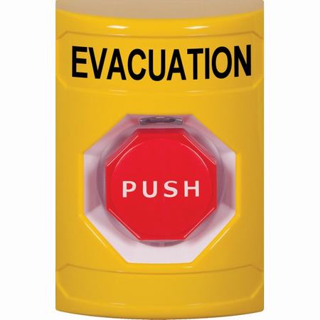 Safety Technology SS2205EV -EN | Yellow No Cover Momentary (Illuminated) Stopper Station With Evacuation Label English
