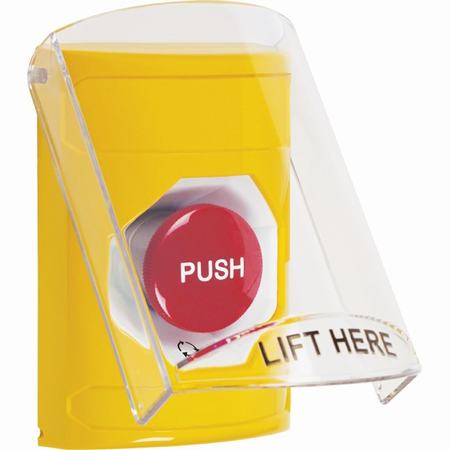 Safety Technology SS2221NT-EN | Yellow Indoor Only Flush-To-Reset Stopper Station With No Text Label English