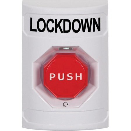 Safety Technology SS2309LD-EN | White No Cover Turn-To-Reset (Illuminated) Stopper Station With Lockdown Label English