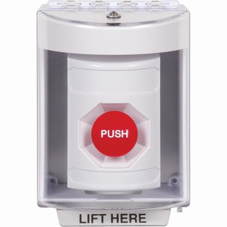 Safety Technology SS2374NT-EN | White Indoor/Outdoor Surface Momentary Stopper Station With No Text Label English