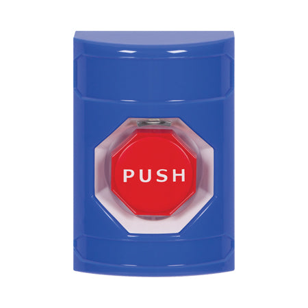 Safety Technology SS2405NT-EN | Blue No Cover Momentary (Illuminated) Stopper Station With No Text Label English