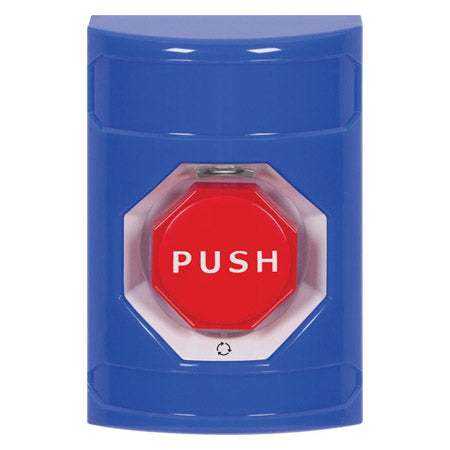 Safety Technology SS2409NT-EN | Blue No Cover Turn-To-Reset (Illuminated) Stopper Station With No Text Label English