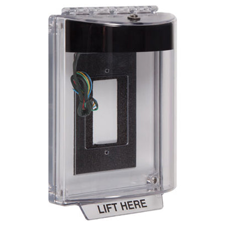 Safety Technology STI-13330N-K | Universal Stopper Dome Cover Enclosure Flush Back Box And Hood With Horn And Relay - No Label - Black