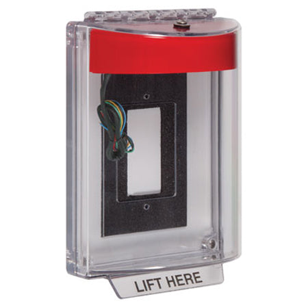 Safety Technology STI-13330NR | Universal Stopper Dome Cover Enclosure Flush Back Box And Hood With Horn And Relay - No Label - Red