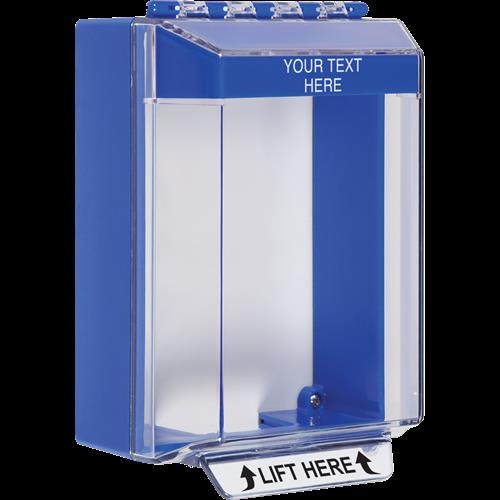 Safety Technology STI-14220C-B | Universal Stopper, Low Profile, Surface Mount, with Horn, Custom Lable