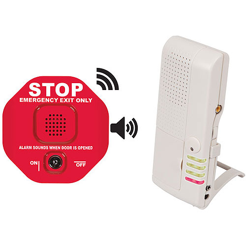 Safety Technology STI-6400WIR8 | Wireless Exit Stopper Multi function Door ALablerm with 8- channelnel Receiver, 5.375 in H x 5.375 in W x 2 in D