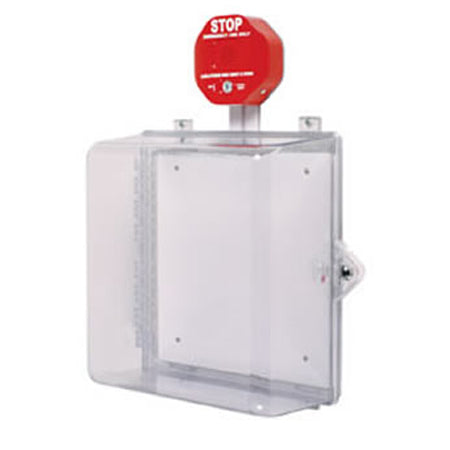 Safety Technology STI-7532 | Polycarbonate Cabinet With Siren Alarm Key Lock - Clear
