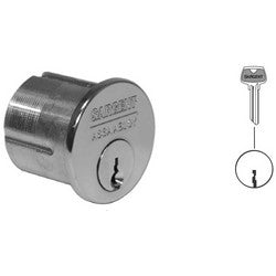 Sargent 41 32D LB 1-BIT | Mortise Cylinder Lock, 6-Pin, 1-1/8" Length Under Cylinder Head, LB Keyway, Satin Stainless Steel