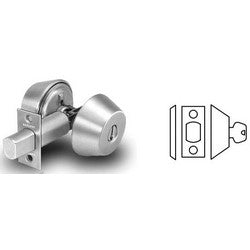 Sargent 486 26D RA | Door Deadbolt, Cylinder Outside and Thumbturn Inside, RA Keyway, 2-3/4" Backset, Satin Chrome