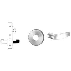 Sargent 8204 LNB 10B RH LESS CYL | Mortise Door Lock, Right Hand, 2" Diameter LN-Rose, B-Lever, 2-3/4" Backset