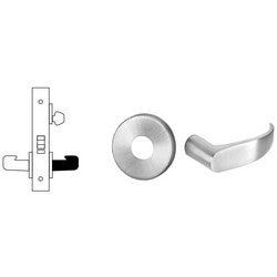 Sargent 8204 LNP 26D RH LESS CYL | Mortise Door Lock, Right Hand, 2" Diameter LN-Rose, P-Lever, 2-3/4" Backset