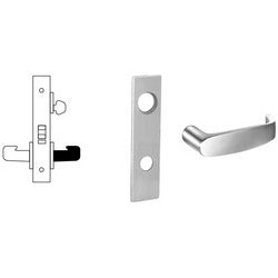 Sargent 8204 LW1L 10B RH LESS CYL | Mortise Door Lock, Right Hand, 2" Width x 8" Height Wrought Escutcheon, L-Lever, 2-3/4" Backset