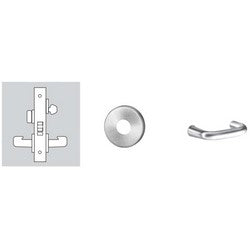 Sargent 8205 LNJ 10B RH LESS CYL | Mortise Door Lock, Right Hand, 2" Diameter LN-Rose, J-Lever, 2-3/4" Backset