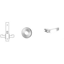 Sargent 8215 LNB 26D RH | Mortise Door Lock, Right Hand, 2" Diameter LN-Rose, B-Lever, 2-3/4" Backset, Satin Chrome with Trim, for Passage