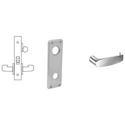 Sargent 8237 WTL 26D RH LESS CYL | Mortise Door Lock, Right Hand, 2-1/2" Width x 7-3/8" Height Heavy Wrought Escutcheon, L-Lever, 2-3/4" Backset
