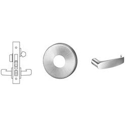 Sargent 8243 LNL 26D RH LESS CYL | Mortise Door Lock, Right Hand, 2" Diameter LN-Rose, L-Lever, 2-3/4" Backset