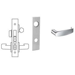 Sargent 8243 LW1L 26D RH LESS CYL | Mortise Door Lock, Right Hand, 2" Width x 8" Height Wrought Escutcheon, L-Lever, 2-3/4" Backset