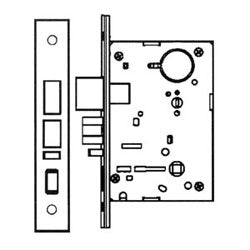 Sargent BP-8243 10B RH | Mortise Door Lock Body, Right Hand, ANSI F20, Oxidized Dull Bronze with Outside Front/Strike/Mounting Screw