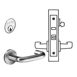 Sargent 8237 LNJ 10B RH LESS CYL | Mortise Lock, Single Cylinder, 2-3/4" BS, ANSI, RH, US10B