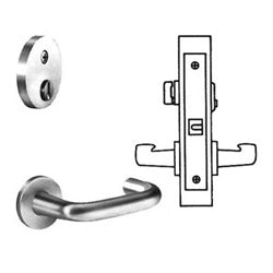 Sargent TR-8265 LNJ 26 | Mortise Lock Trim Set, LN Rose, J-Lever, Bright Chrome with Spindle, Trim Pack Assembly, for Privacy