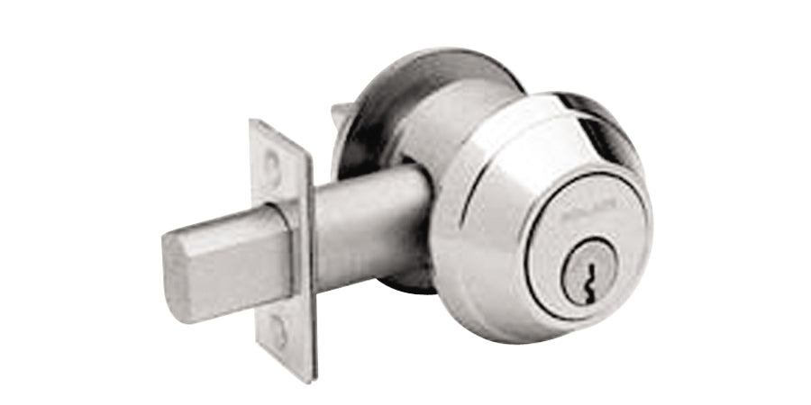 Schlage (Allegion Brand) B660J 626 | Door Deadbolt Lock, ANSI, Grade 2, Function, Deadbolt Single Cylinder, US26D Satin Chrome, Boxed
