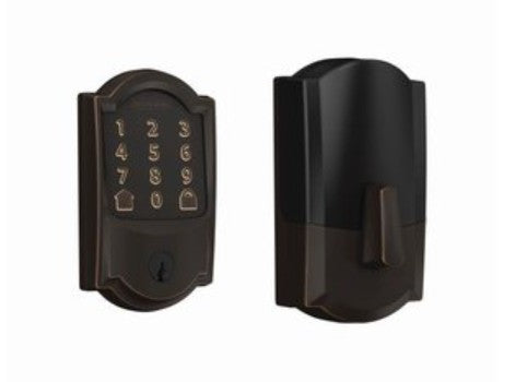 Schlage (Allegion Brand) BE489WB CAM 716 | Electronic Deadbolt, Touchscreen, Wi-Fi, Aged Bronze