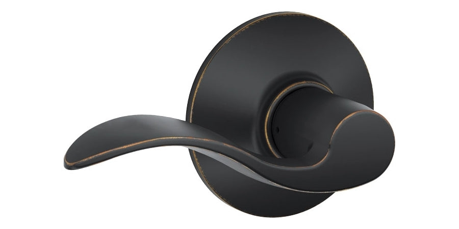 Schlage (Allegion Brand) F10 ACC 716 | Hall and Closet Door Lock, ANSI, Grade 2, Function, Passage Latch, Aged Bronze, Design, Wavy Lever