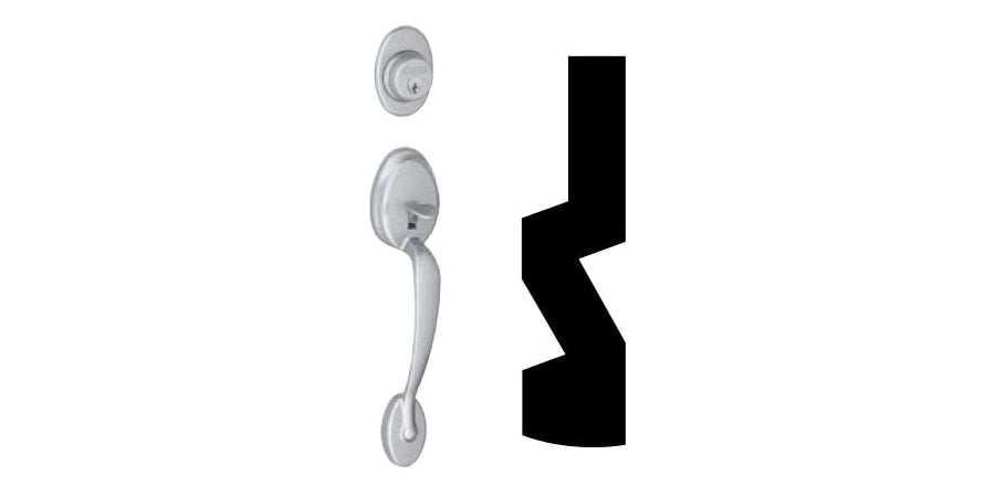 Schlage (Allegion Brand) F58 PLY 505 C | Door Lock Handleset, ANSI, Grade 1, Function, Passage with Separate Deadbolt, Lifetime Bright Brass
