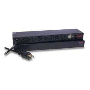 APC Schneider Electric AP7901B | Horizontal PDU, IEC 320 C13, IEC 320 C20, 8 Outlet, 100 V, 120 V, 2400 VA, 20 A, 1 RU, 12 ft. Cord, Black, 50/60 Hz, 1.73 in. H