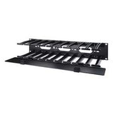 APC Schneider Electric AR8606 | Cable Manager with Cover, Single-Sided, Horizontal, 2U, Black, 3.5 H x 19 W x 6.5 D in.