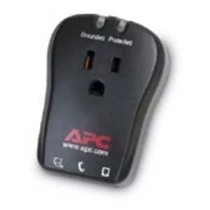 APC Schneider Electric P1T | APC Single Outlet travel Surge Protector with Phone Line Protection, 120V