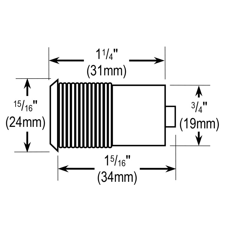 Seco-Larm CS-PD419-PQ | Infrared Proximity Sensor - 19mm, Stainless steel