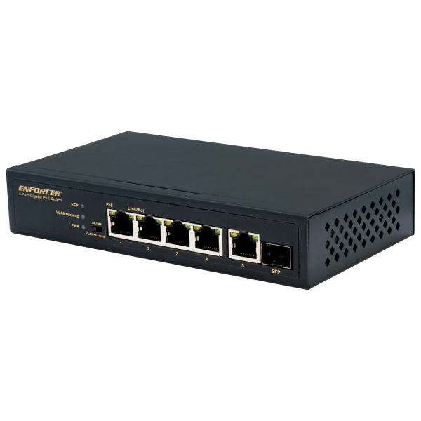 Seco-Larm NS-504UT-GAQ | 4-Port Gigabit Unmanaged PoE+ Switch
