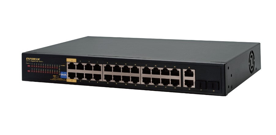 Seco-Larm Usa NS-524UT-GA | 24-Port Gigabit Unmanaged PoE+ Switch with AI