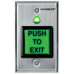 Seco-Larm Usa Inc SD-7623-GSTQ | Request-To-Exit Plate, Illuminated, Push-To-Exit, 1-Gang, 12/24 Volt Dc, 3 Ampere