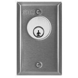 Security Door Controls 702U | Mortise Cylinder Key Switch, 1-Gang, Momentary, Spdt, 6 Ampere, 2.875" W X 4.5" H X 20 Gauge Thickness, Dull Stainless Steel