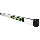 Security Door Controls MSB550V | Mechanical Switch Bar, Spdt, Push To Exit Legend, 5 Ampere At 30 Volt Dc, 1.875" D X 2.375" H, 36" Door W, Aluminum Anodized