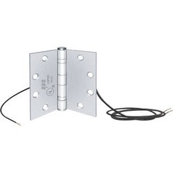 Security Door Controls PTH-4Q | Electric Power Transfer Hinge, 4-Conductor, 1A At 12/24 Volt, 4.5" X 4.5", 626 Dull Chrome